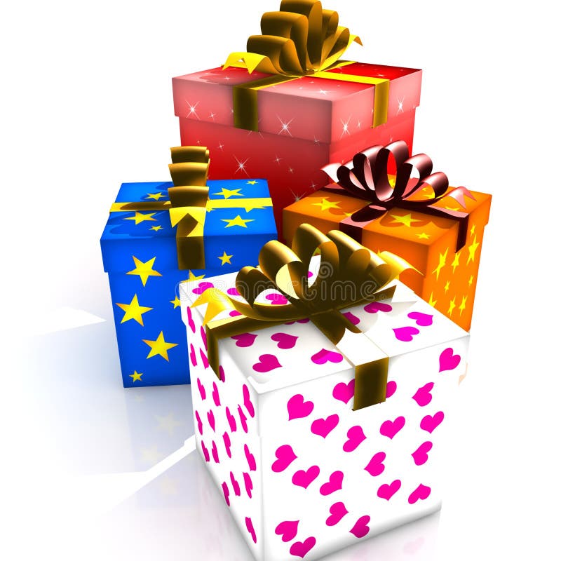 Isolated gift boxes