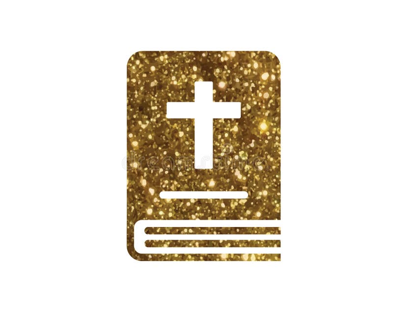 Isolated Glitter Golden Holy Bible Book Icon Stock Vector ...