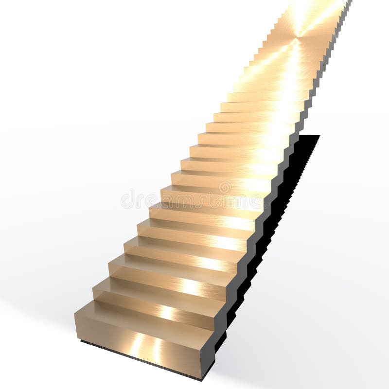 Isolated Gold Stairs stock illustration. Illustration of promotion