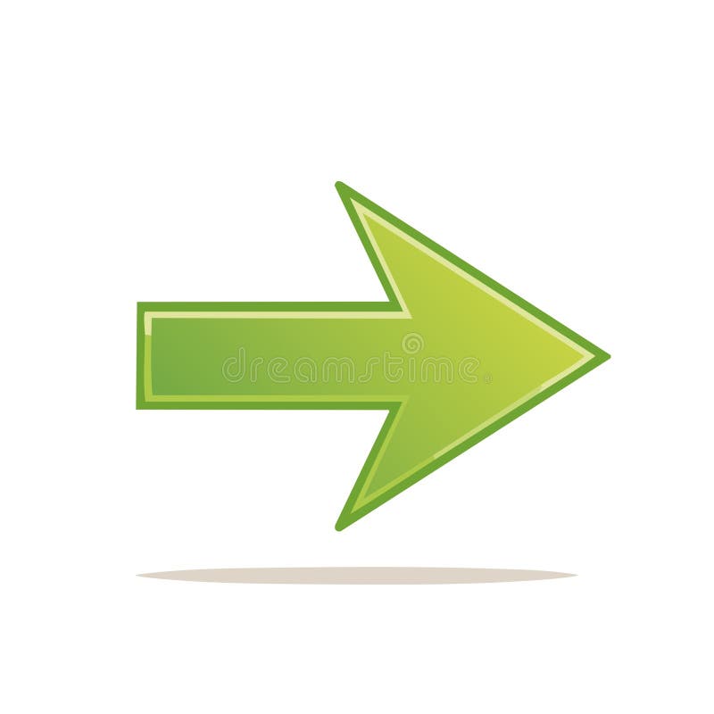 Isolated Green Arrow Icon Indicates Direction Guidance Forward Movement royalty free illustration