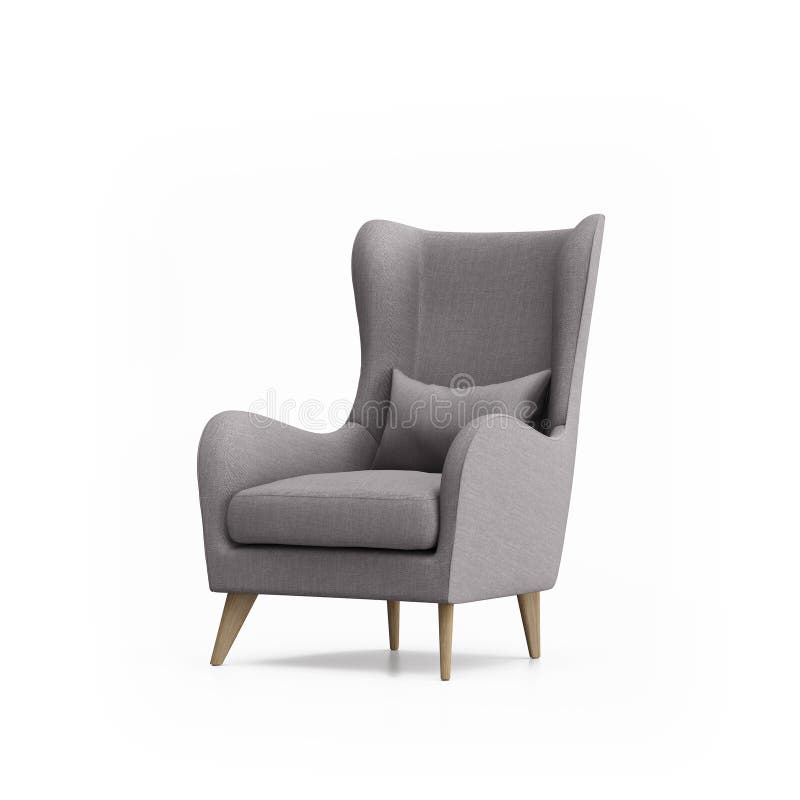 Grey armchair on white stock photo. Image of decoration 10819594