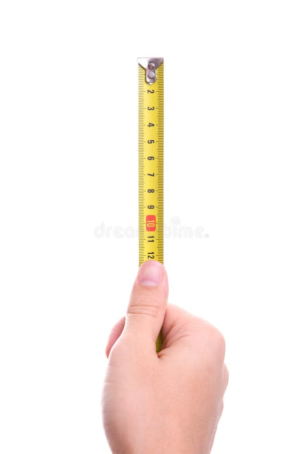 Yellow Ruller in Hands Measure Isolated Stock Photo - Image of concept,  closeup: 23373824