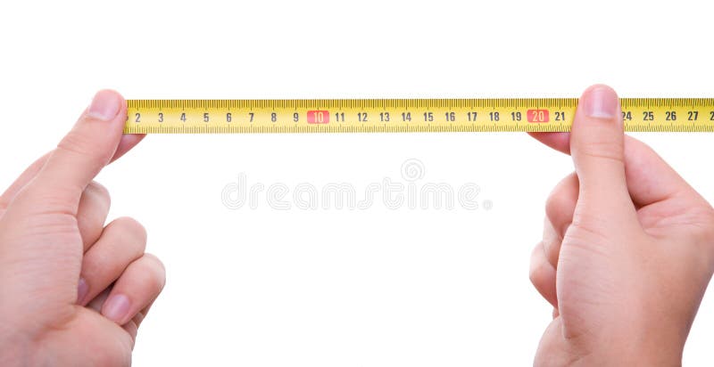 Tape measure in hands stock image. Image of inch, tool - 14740395