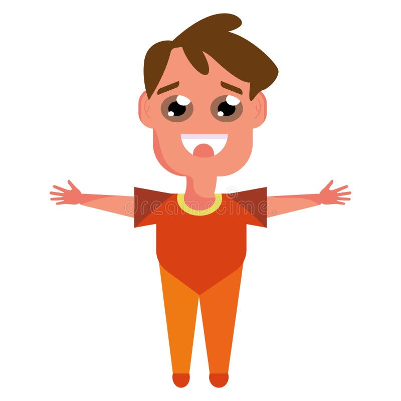 Isolated happy boy cartoon character Vector stock illustration