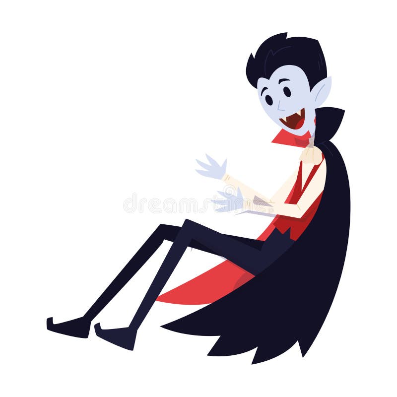 Isolated Happy Kid with a Vampire Costume Vector Stock Vector ...