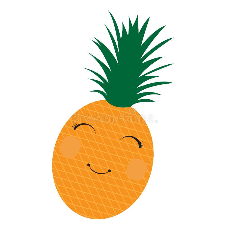 Isolated happy pineapple vector illustration