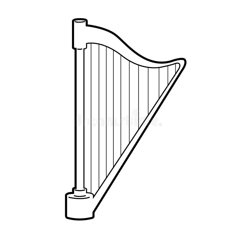 Isolated harp outline stock vector. Illustration of equipment 86978073