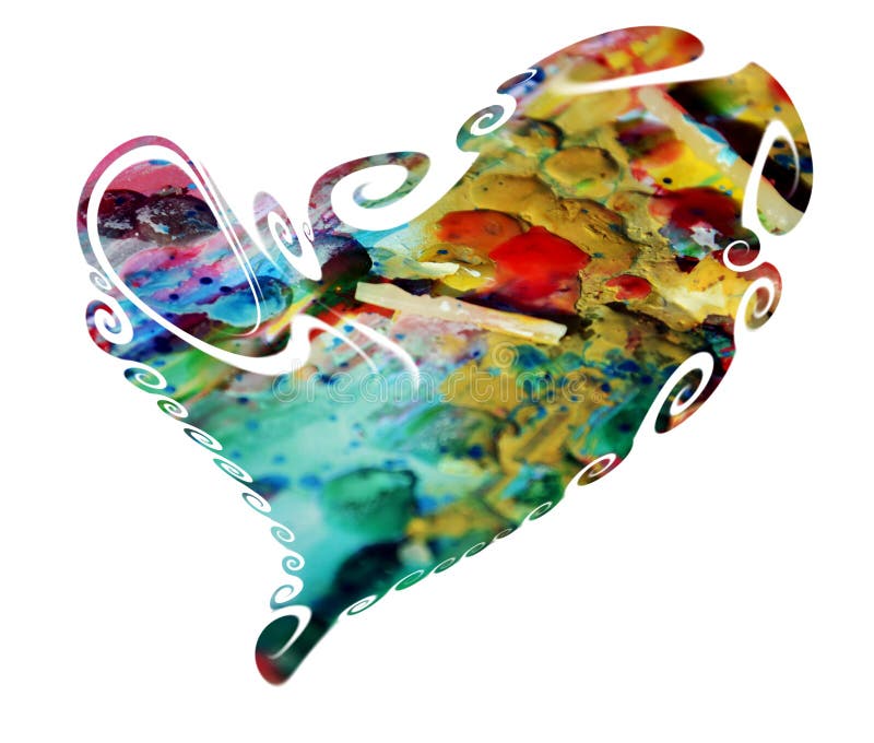 Isolated heart in colorful and playful shapes, love symbol in gray, silver, red, green, blue with shades hues and colors. Valentine symbol. Watercolor hues and waxy shapes. Isolated heart in colorful and playful shapes, love symbol in gray, silver, red, green, blue with shades hues and colors. Valentine symbol. Watercolor hues and waxy shapes.
