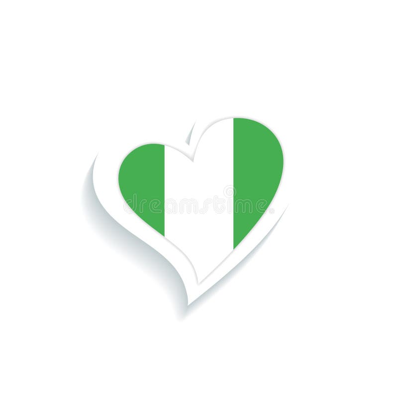 Isolated Heart Shape with the Flag of Nigeria Vector Stock Illustration ...