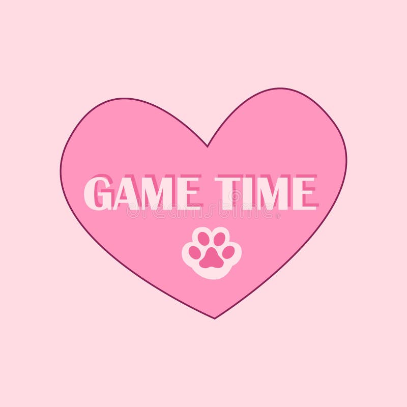 Isolated heart-shaped sign Game Time. Gaming concept vector illustration vector illustration