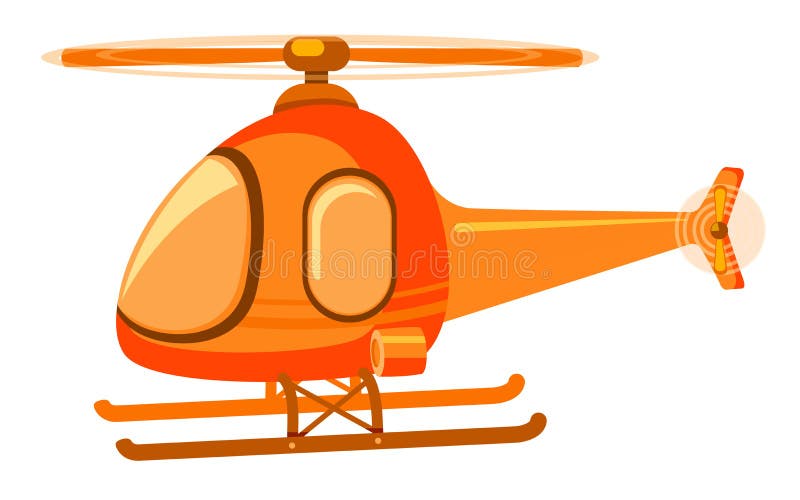 Orange Helicopter flight stock vector. Illustration of background
