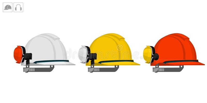 Isolated helmet and earmuffs no use on white background royalty free illustration