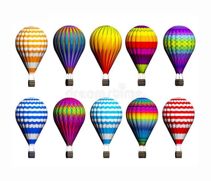 Isolated Hot Air Balloons