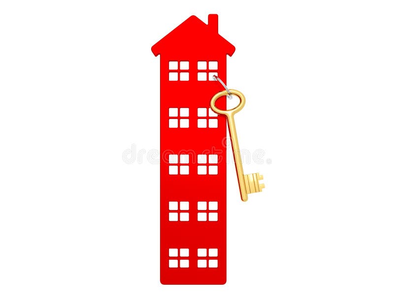 Isolated house with the key real estate symbol which white background royalty free illustration