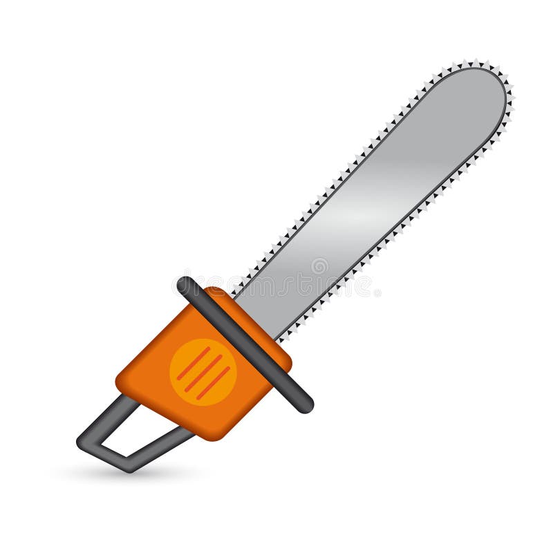 Chainsaw Illustration, Drawing, Engraving, Ink, Line Art, Vector Stock