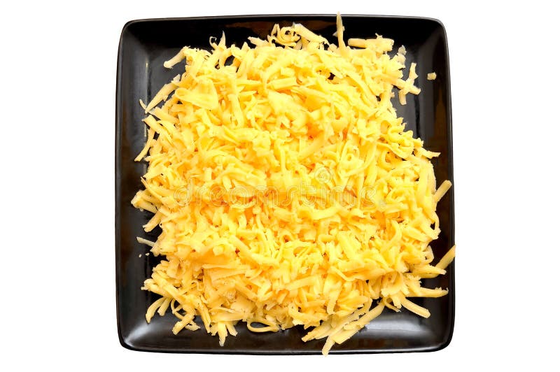 Grated Hard Cheese on a Green Plate. Food Background Stock Image