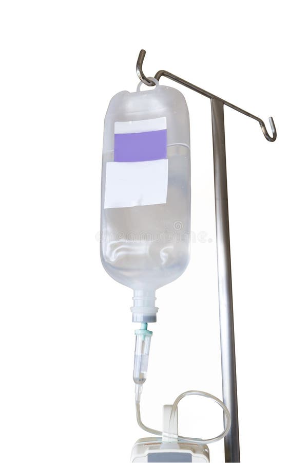 Isolated Infusion Pump and IV Hanging on Pole Stock Photo Image of
