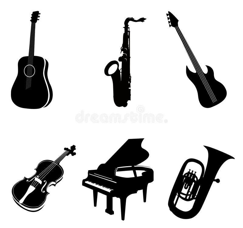 Isolated Instruments stock illustration