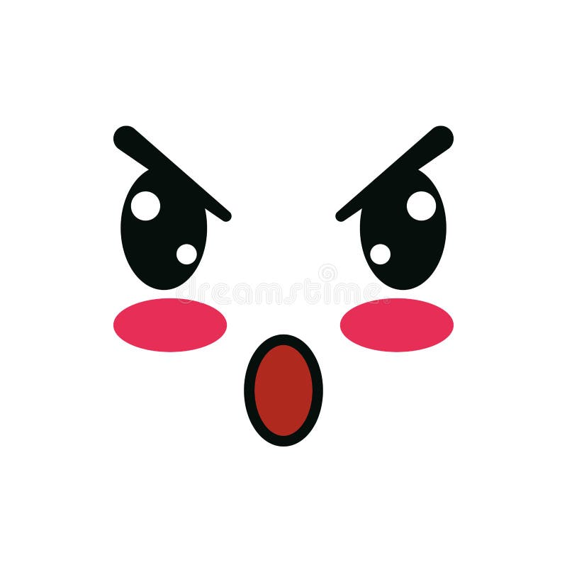 Isolated kawaii scared face cartoon design Vector Image