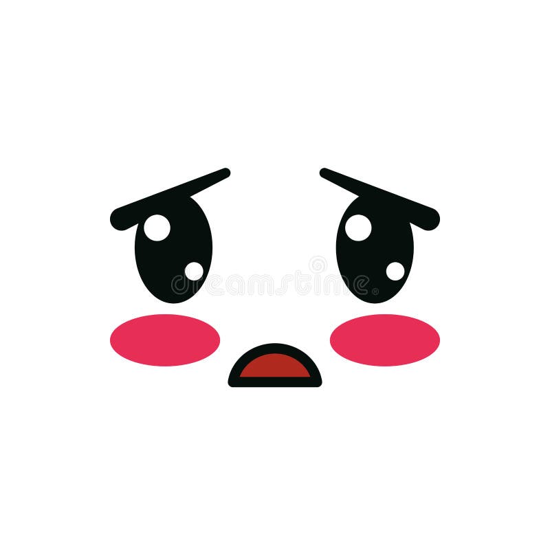 Isolated kawaii scared face cartoon design Vector Image