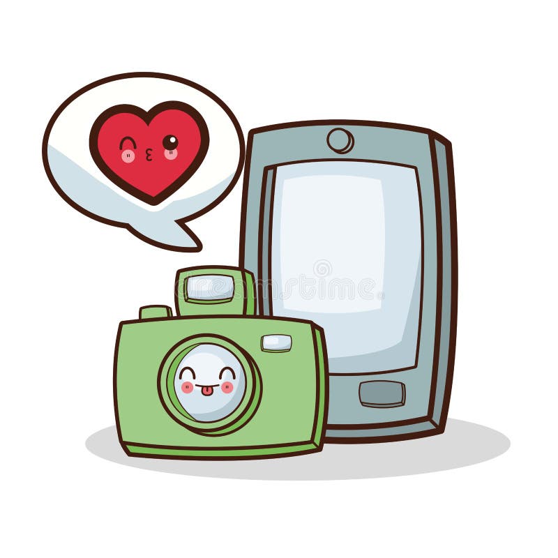 Isolated kawaii smartphone design royalty free illustration