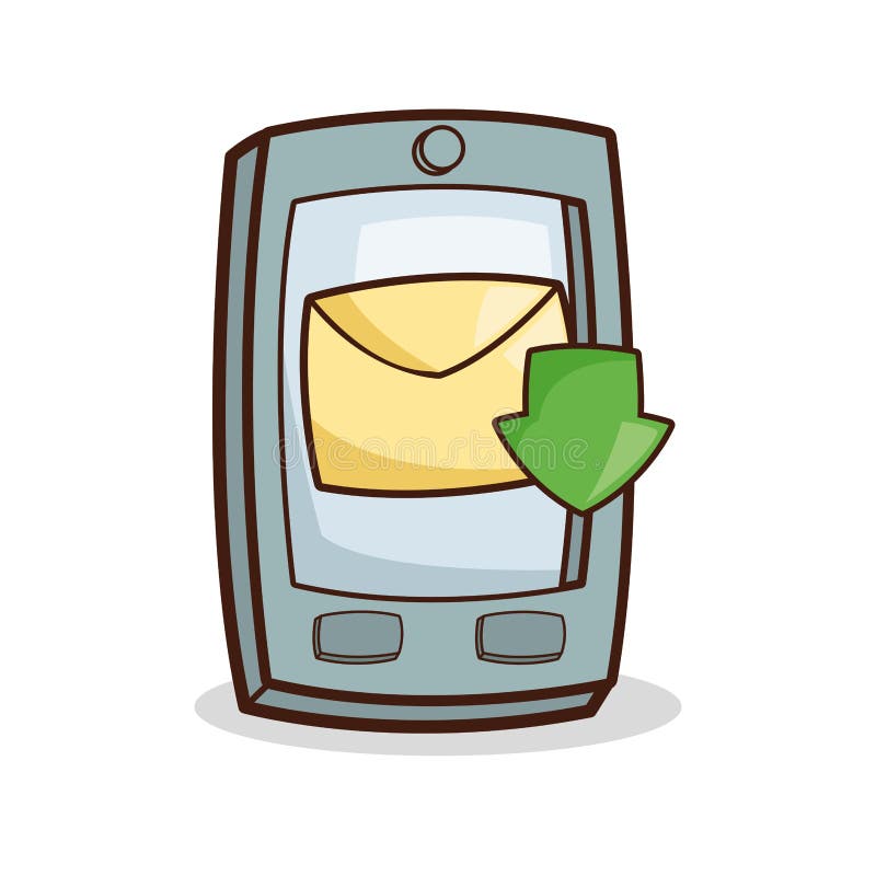 Isolated kawaii smartphone design stock illustration