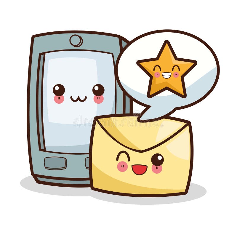 Isolated kawaii smartphone design vector illustration