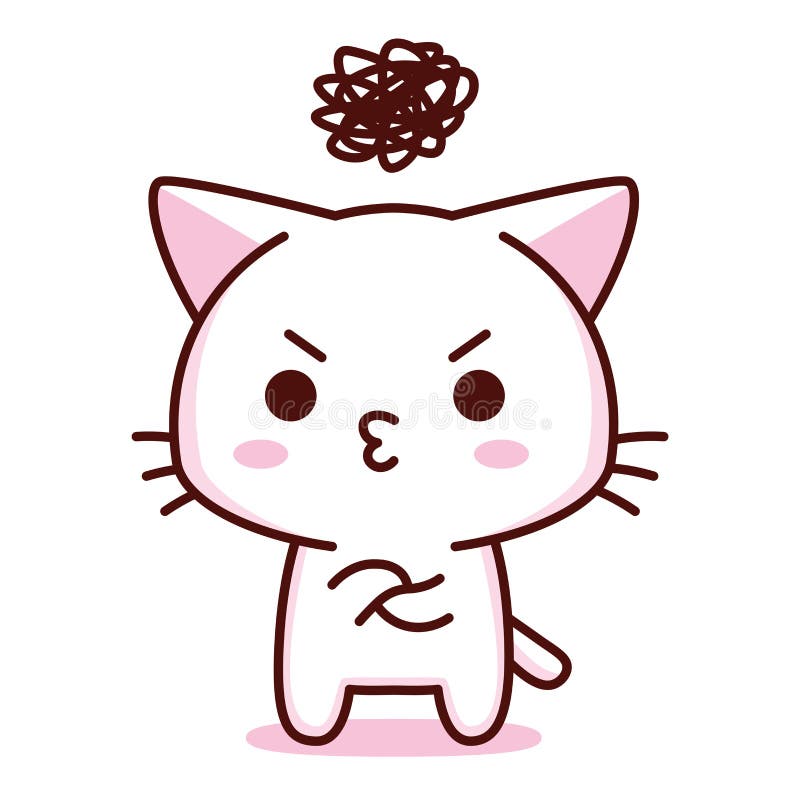 Cute Cartoon Peach Cat Angry GIF