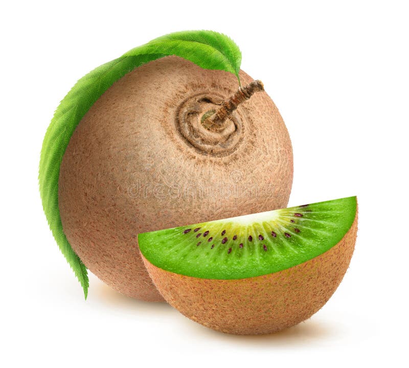 Isolated kiwi fruit with leaf