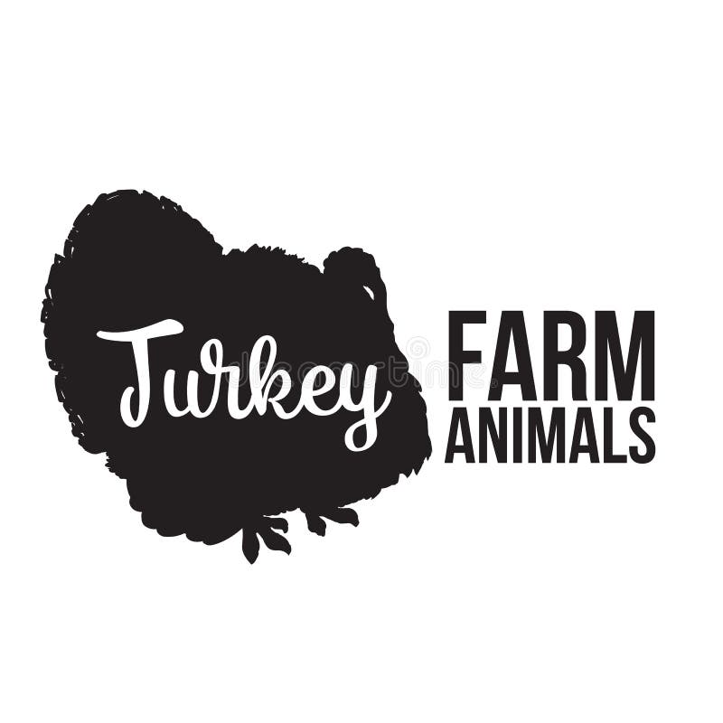 Isolated Lettering Farm Turkey On A White Background Stock Vector