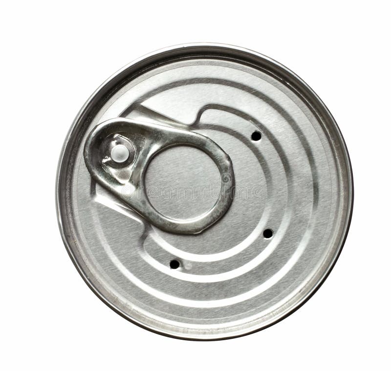 Isolated lid of tin can on white