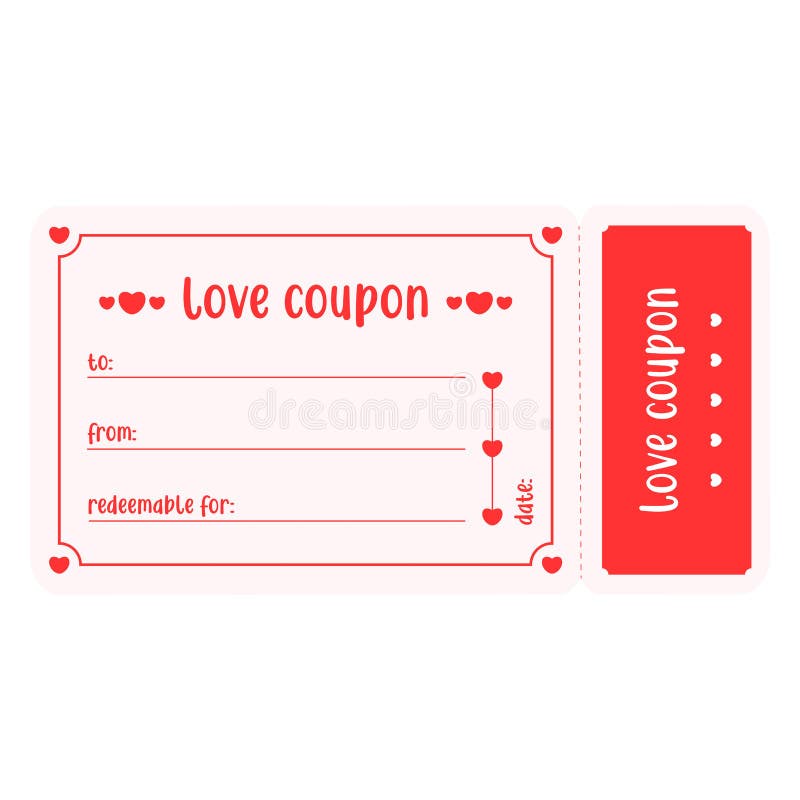 Isolated Light Love Coupon Template Stock Vector Illustration of design, flat 268265488