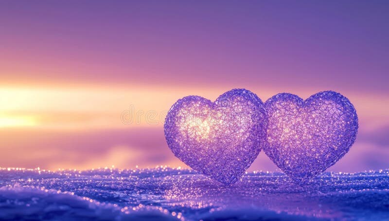 An isolated line of hearts, highlighted in white, Stock. royalty free stock images