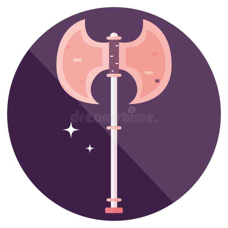 Isolated medieval axe weapon icon Vector stock illustration