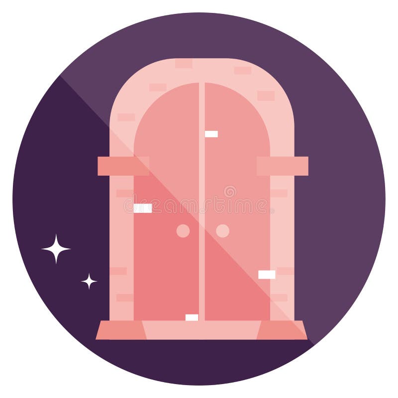 Isolated medieval castle door icon Vector stock illustration