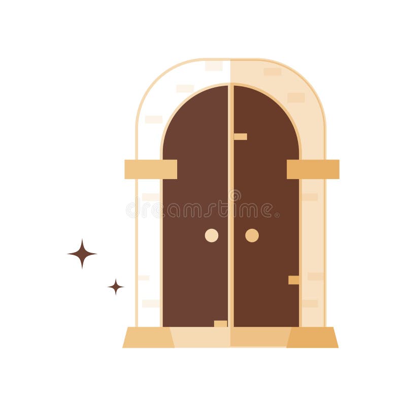 Isolated medieval castle door icon Vector royalty free illustration