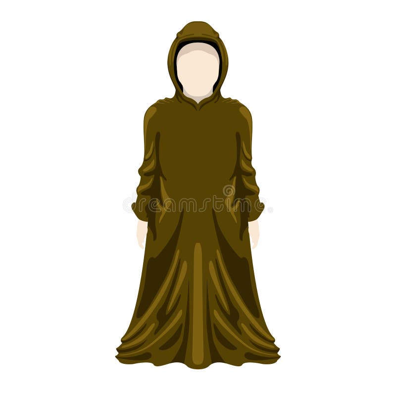 Isolated medieval monk character royalty free illustration