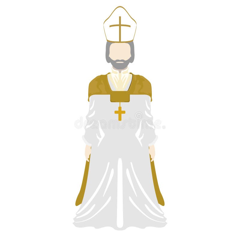 Isolated medieval priest character royalty free illustration