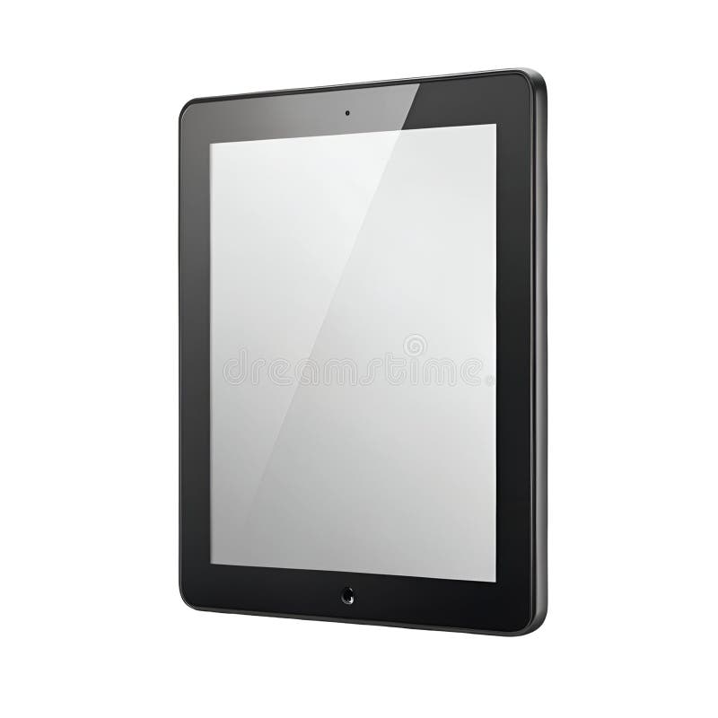 Isolated modern tablet computer device with blank screen for digital display mockup royalty free illustration