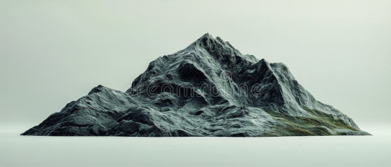 Isolated Mountain Range 3D Render - Minimalist Landscape vector illustration