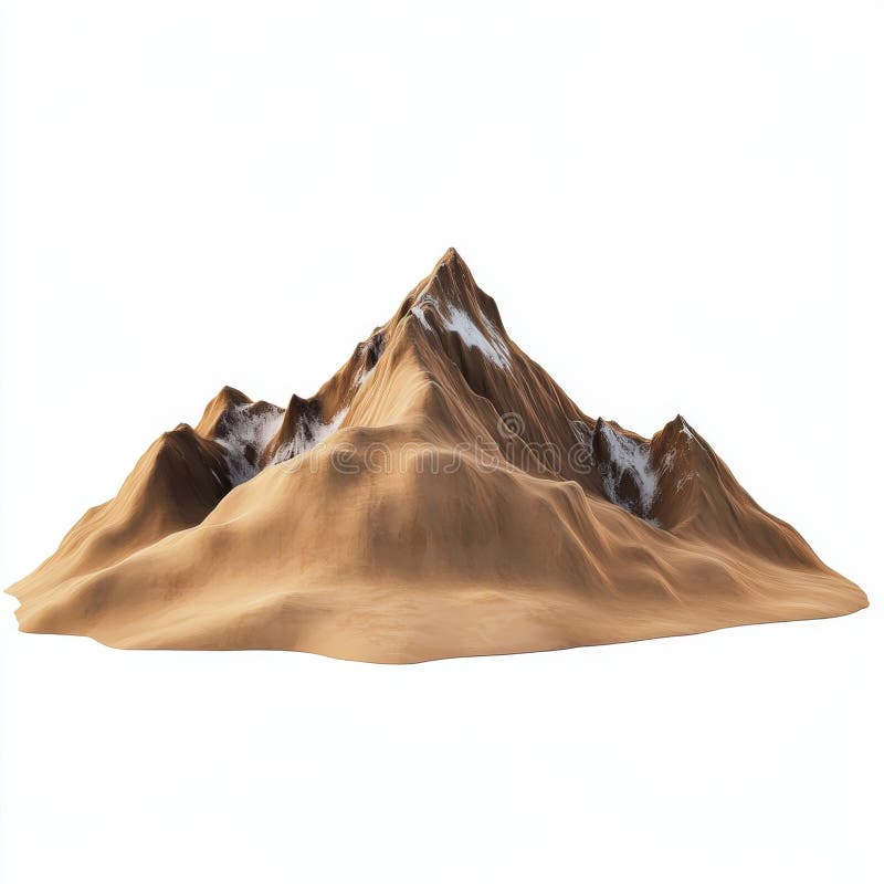 Isolated Mountain Range Illustration with SnowCapped Peaks stock illustration