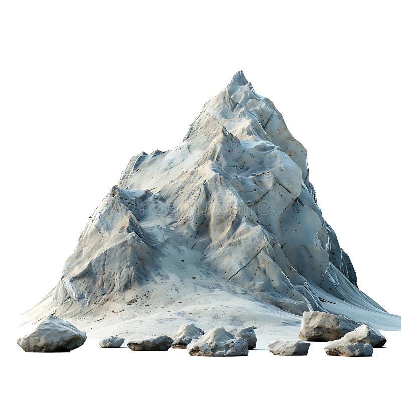 Isolated mountain with rocks. Generative by AI vector illustration