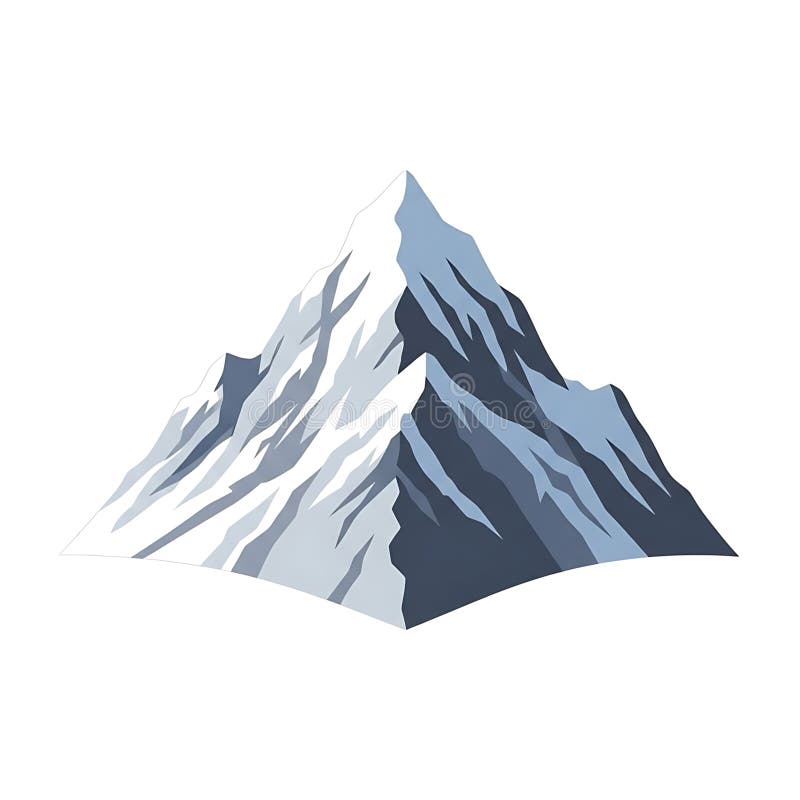 Isolated mountain with snow, minimalist design on a white backdrop vector illustration