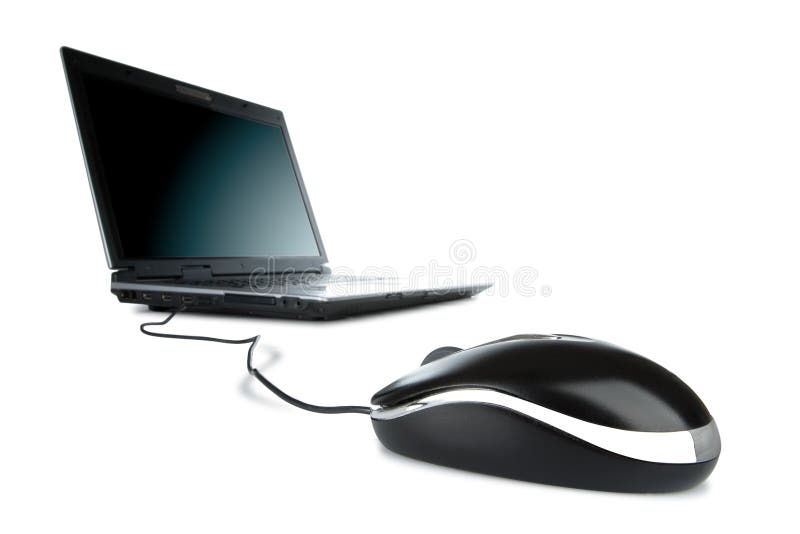 Isolated mouse and laptop