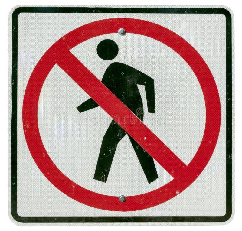 Isolated NO PEDESTRIAN access sign royalty free stock image