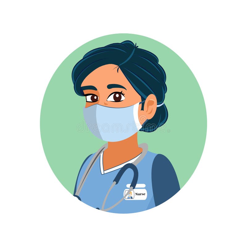 Isolated Nurse Wearing a Face Mask Stock Vector Illustration of virus