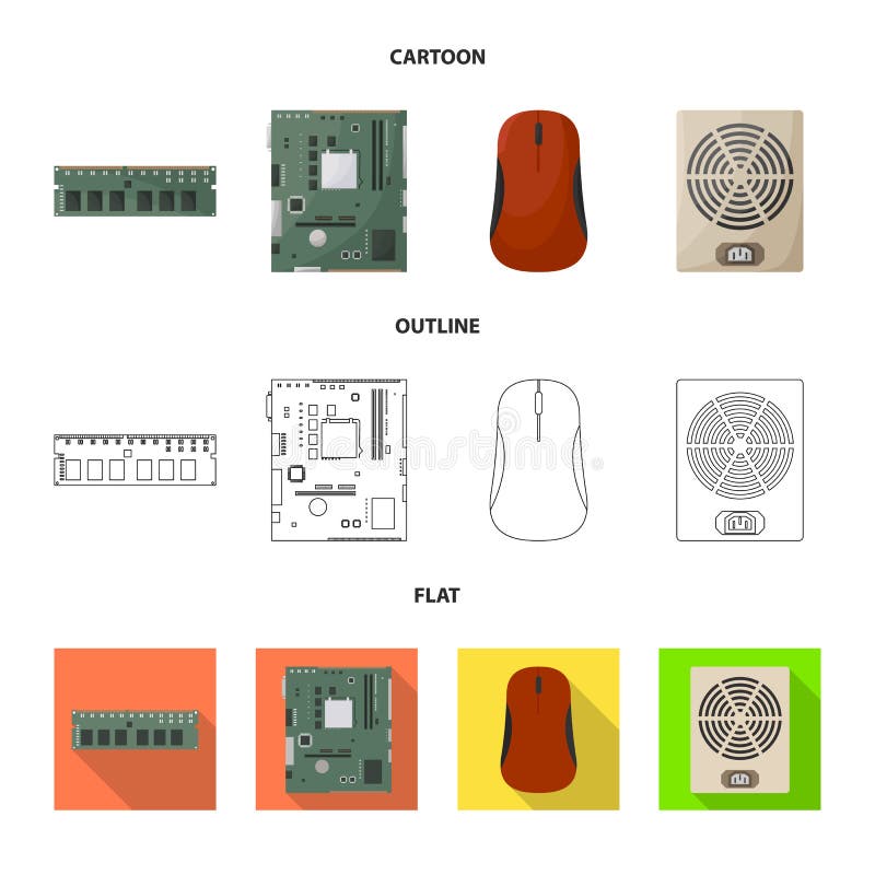 Isolated Object Of Accessories And Device Logo. Collection Of