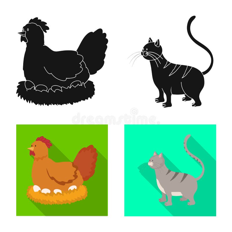 Isolated Object of Breeding and Kitchen Sign. Collection of Breeding