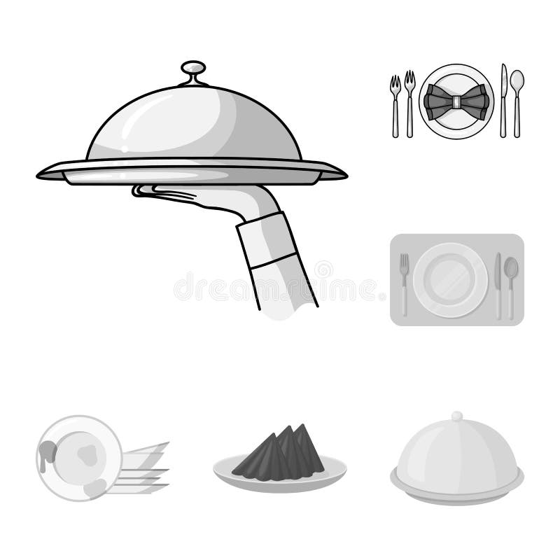 Vector Illustration Of Plate And Etiquette Sign. Set Of Plate And