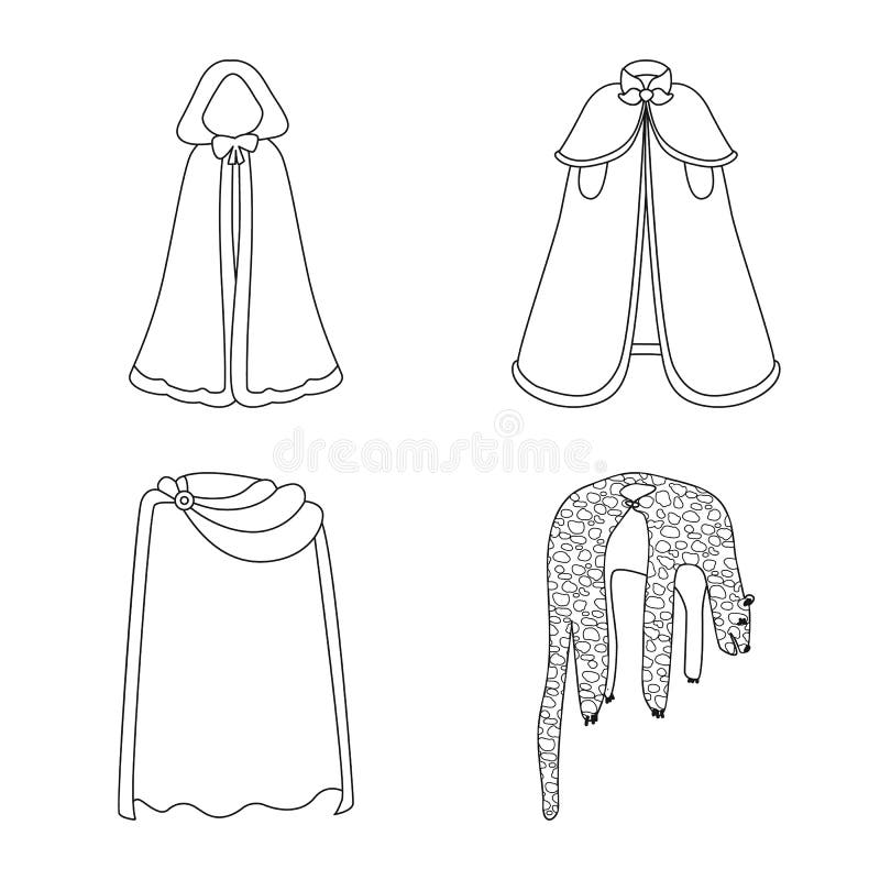 Isolated Object of Robe and Garment Icon. Set of Robe and Cloth Vector ...